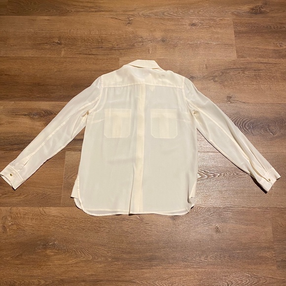 Marc by Marc Jacobs 100% Silk Blouse Canvas White Beige Cream Sz 4 S-M - Picture 12 of 13